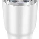 WETOWETO 30oz Tumbler, Stainless Steel Vacuum Insulated Water Coffee Tumbler Cup, Double Wall Powder Coated Spill-Proof Travel Mug Thermal Cup for Home Outdoor (White, 1 Pack)