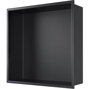 Stainless Steel Shower Niche 12" X 12" Matte Black No Tile Needed Niche Shower Recessed Wall Niches for Bathroom Storage Over Mount Installation