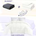YnM Weighted Blanket King/CA King 40lbs, The Extra Heavy Oversized Weighted Comforter, Warm & Fluffy Throw (White, 40lbs, 104" Lx90 W)