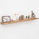 Fun Memories 55" Floating Shelves for Wall, Rustic Solid Elm Wood Floating Shelves - Invisible Bracket Mount, Extra Long Wall Mounted Shelf for Living Room, Bathroom, Bedroom, Kitchen, Natural