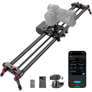 NEEWER 31.5"/80cm Motorized Camera Slider, App Wireless Control Carbon Fiber Dolly Rail Slider, Support Video Mode, Time Lapse Photography, Horizontal, Tracking and 120 Panoramic Shooting (ER1-80)