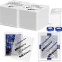 120 Pack Trading Card Shipping Protectors, 3.5'' x 4.5'' Plastic Card Protector with Tape Rolls for Mailing Sports Cards