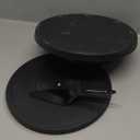 12 inch Revolving Cake Stand with Spatula, Black Rotating Cake Turntable for Cake, Bamboo Fiber, Multi-Functional Rotating Cake Stand for Decorating Used as Cake Plate Holder & Serving Platter