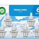 Air Wick Plug-In Scented Oil Air Freshener Warmer Refills, Fresh Linen, 6 Count (1 Pack)