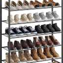 Nunsino Shoe Rack, Metal Shoe Organizer, 6 Tier Garage Shoe Rack Max Holds 30 Pairs,Shoe Storage Shelf for Closet,Entryway, Grey