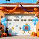 Christmas Trunk or Treat Party Decorations - Princess Prince Car Archway Garage Decoration Blue Pumpkin Cartoon Cutouts with Backdrop Balloons for House Outdoor Decor Birthday Gifts, 42Pcs