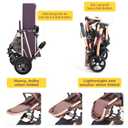 2 in 1 Baby Stroller Newborn Foldable Pushchair with Adjustable Canopy Folding High Landscape Infant Carriage, Anti-Shock Toddler Pushchair