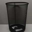 Seville Classics 2-Pack Steel Mesh Round Trashcan Wastebasket for Trash or Recycle in The Home, Office, or Garage, Black, 6 Gallon