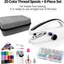 Handheld Sewing Machine, Mini Portable Hand Sewing Machine with 20 Thread Colors Emergency Sewing Kit, Suitable for Clothes, DIY Home Portable Sewing Machines (Black-06)