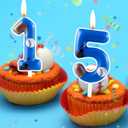 4 x Blue Baseball Birthday 6th Candles Number 6 Candle Cake Topper Cupcake Toppers Red Baseball Party Decorations Happy 6th Birthday Cake Decorations for Boys Girls Kids Baseball Party Supplies