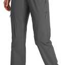 Hugut Women's Hiking Pants Quick Dry Lightweight Cargo Pants UPF 50 Water Resistant Zipper Pockets Golf Travel Work Camping (Medium, Dark Grey)