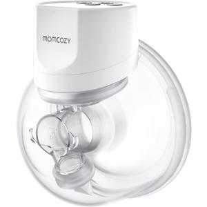 Momcozy Breast Pump S12 Pro Hands-Free, Wearable & Wireless Pump with Soft Double-Sealed Flange, 3 Modes & 9 Levels Double Electric Pump Portable, Smart Display, 24mm, 1 Pack, White