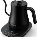 Gooseneck Electric Kettle with Temperature Control, 27oz/0.8L Fast Heat Electric Kettle for Pour Over Coffee/Tea, Auto Shut Off & Boil-Dry Protection, 4hrs Keep Warm, Stainless Steel Inner,Matte Black