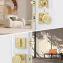 Goldenwarm 3 Pack Brushed Gold Door Knob with Deadbolt, Contemporary Gold Door Knobs Exterior with Deadbolt Zinc-Alloy Heavy Duty Brass Front Door Knob Set