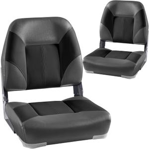 2pcs Boat Seating Grey and Black Low Back Finsh Boat Chairs
