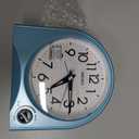 SEIKO QHE204LLH Dome Non Ticking Bedroom Alarm Clock, Blue, 4.6 x 4.5 Inches
