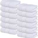 Infinitee Xclusives Luxury Wash Cloths for Showering [13x13] – 100% Cotton Washcloths [Pack of 12], Soft and Absorbent Face Towels for Bathroom Wash Clothes, Gym, and Spa (Brilliant White)