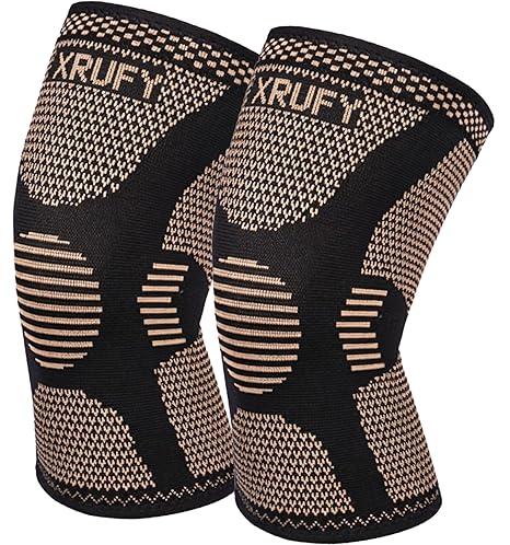 Copper Knee Brace for Running & Arthritis Relief - Doctor Recommended Compression Sleeve with Non-Slip Gel, All-Day Support for Gym/Work/Hiking Men & Women (XX-Large)