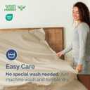 Queen Size Flat Sheet - Hotel Quality Top Flat Bed Sheet Only - Ultra-Soft, Comfy Breathable & Cooling - Fade & Wrinkle Free - Easy-Care, Stain & Shrink Resistant Bedding - Easy-Fit & Oeko-Tex - Wheat