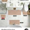 ILANGO Beige Bathroom Rugs 24" 17" Small Non Slip & Super Absorbent Extra Thick Soft, Washable Bath Mat for Floor, Microfiber Plush Shaggy Bath Rug with Rubber for Bathtub Shower Room Sink