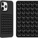 Silicone Sticky Phone Grip, Adhesive Suction Cup Phone Case Mount, Phone Grip with Strong Suction for Cellphone, Non Slip Hands-Free Phone Accessories Holder for Selfies and Videos (1pc-Black)