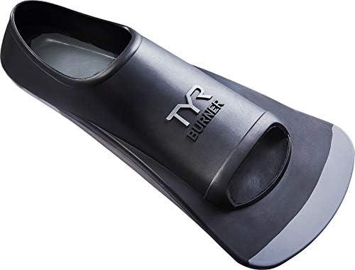 TYR unisex adult Burner Fins 2.0 Footwear, Black/White, X Large M(11-13) W(12.5-14/15)
