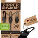 Zlideon Universal Zipper Repair Kit for Plastic & Metal Zippers Multipack - 3pcs, Black (L) | Instant Zipper Pull Replacement Slider for Denim, Jacket, Winter Coat | Easy to Install | Made in Germany