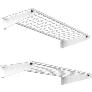 Wallmaster 2-Pack 15x45 Heavy Duty Garage Wall Shelving 45-inch-by-15-inch Wall Mount Garage Storage Rack Floating Shelves Max Load 400lb White, 15D x 45W x 5.5H in