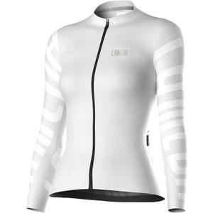 LAMEDA Cycling Jersey Women Long Sleeve, Breathable Bike Jersey with Pockets, Bike Shirts for Bicycle Road Biking Riding (Medium, White)