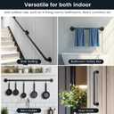 Industrial Pipe Stair Handrail, Wall-Mounted Metal Hand Rail for Indoor & Outdoor Steps, Black Galvanized Iron, Vintage Farmhouse Style, Heavy Duty Support for Stairs & Porch (Black, 7ft)