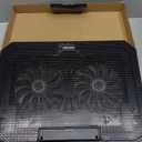 Laptop Cooling Pad with Adjustable Height Two 5.1 Inches Fan 2 USB Ports Suitable for 12"-15.6" LaptopsBlack