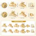12Pcs Small Gold Hair Clips for Women Cute Metal Mini Heart Hair Claw Clip for Girls Hair Clips for Thick Thin Hair, Girls Teens Hair Accessories