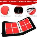 Card Binder 4 Pockets Zip Trading Card Binder for 400 Cards, PU Collection Binder with Removable Sleeves for 50 Pages, Portable Collector Album, Card Book for Game Card, Sports Cards, Gifts