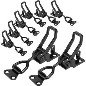 8Pack Adjustable Toggle Latch Clamp 4003 Style, Heavy Duty Toggle Clamp Latch 1320 Lbs Holding Capacity, Quick Release Hasp Clamps, Black Pull Tight Metal Latches for Smoker Door,Tool Box,Trunk Clamps