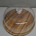 Cake Stand with Lid, Acacia Wood 12in Round Cake Holder, 2-in-1 Dessert Table Display Set & Charcuterie Board for Cheese, Chips & Dips, Nachos, Fruit Platter, Large Acrylic Cake Dome Cover