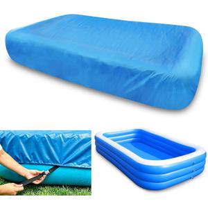 130 x 84 in Rectangular Pool Cover Inflatable Swimming 11 x 7 ft Pool Cover 130 x 72 x 22 Solar Rectangle Pool Cover Dust and Rainproof Durable Built-in Elastic Band Extra Buckle