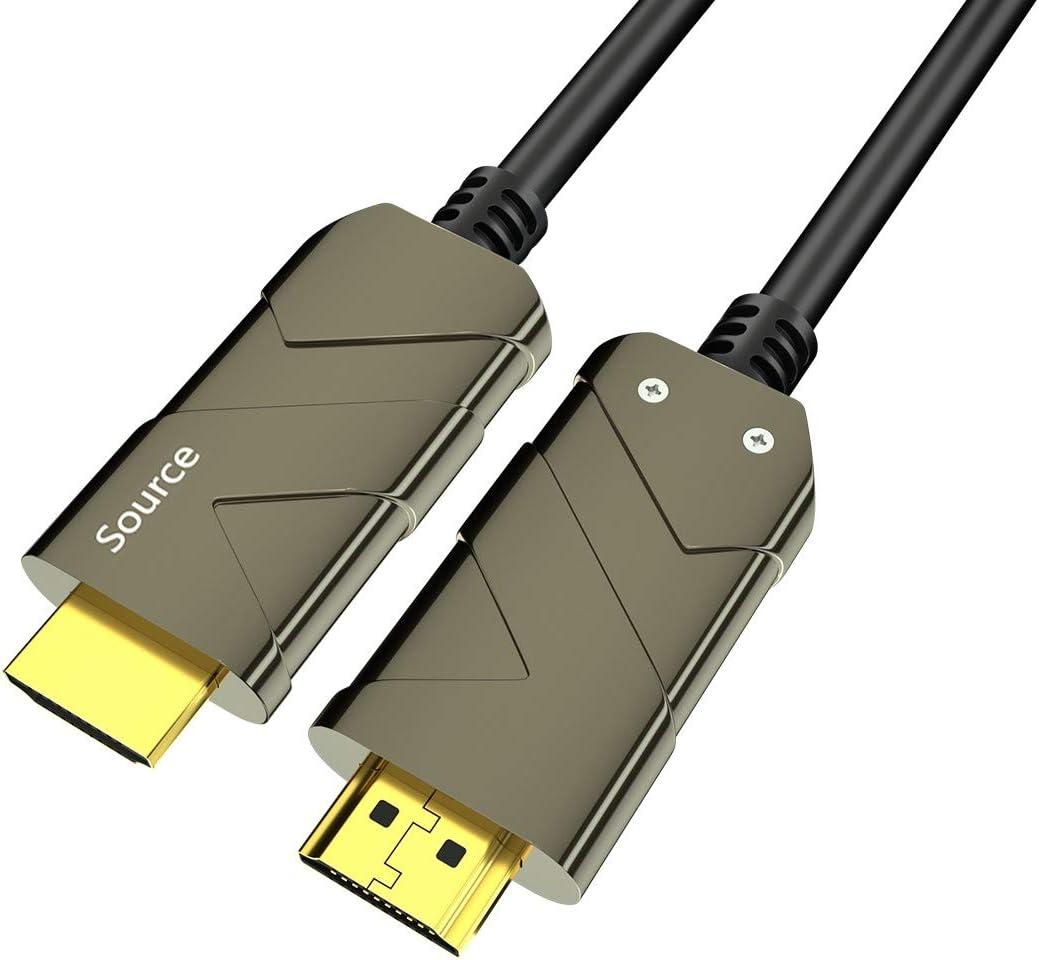 BIFALE 8K Fiber Optic HDMI Cable 25ft, HDMI 2.1 Cable Support 8K@60Hz,4K@120Hz, 48Gbps, Dynamic HDR 10, eARC, Dolby Vision, HDCP2.2, 4:4:4, Compatible with Apple TV, Roku, Projector, Xbox, PS5 (Gold)