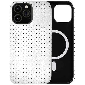 Case Compatible with iPhone 15,[Compatible with MagSafe] Polka Dot Pattern Aesthetic Design Phone Case for Girl Women Boy Men,Dual-Layer Fashion Design White