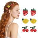6 PCS Fruit Hair Claw Clips for Women Girls, Strawberry, Lemon, Cherry Hair Clips, Small Claw Clips, Cute Hair Claw, Hair Accessories for Thick and Thin Hair