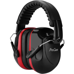 ProCase Noise Reduction Ear Muffs, Sound Proof Ear Protection, NRR 28dB Noise Cancelling Headphones for Adults Kids Autism, Hearing Protection for Shooting Gun Range Mowing -Red