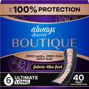 Always Discreet Boutique Incontinence Pads, for Bladder Leaks, Extra Heavy Absorbency, Long Length, 40 Count (2 Packs of 20)