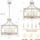 6-Light Farmhouse Chandelier, 19.3'' Vintage Chandeliers for Dining Room, Antique White Semi Flush Mount Ceiling Light, Rustic Metal Hanging Pendant Light Fixture for Entryway Foyer Hallway