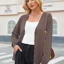 Arach&Cloz Womens Wool Blend Lightweight Spring Business Casual Cardigan Sweaters (L)