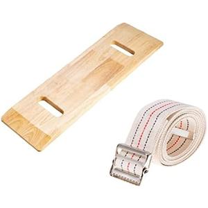 COW&COW 30" Wooden Transfer Board and 60" Transfer Belt Kit for Patient, Senior and Handicap Move Assist and Slide Transfers (30Inch)