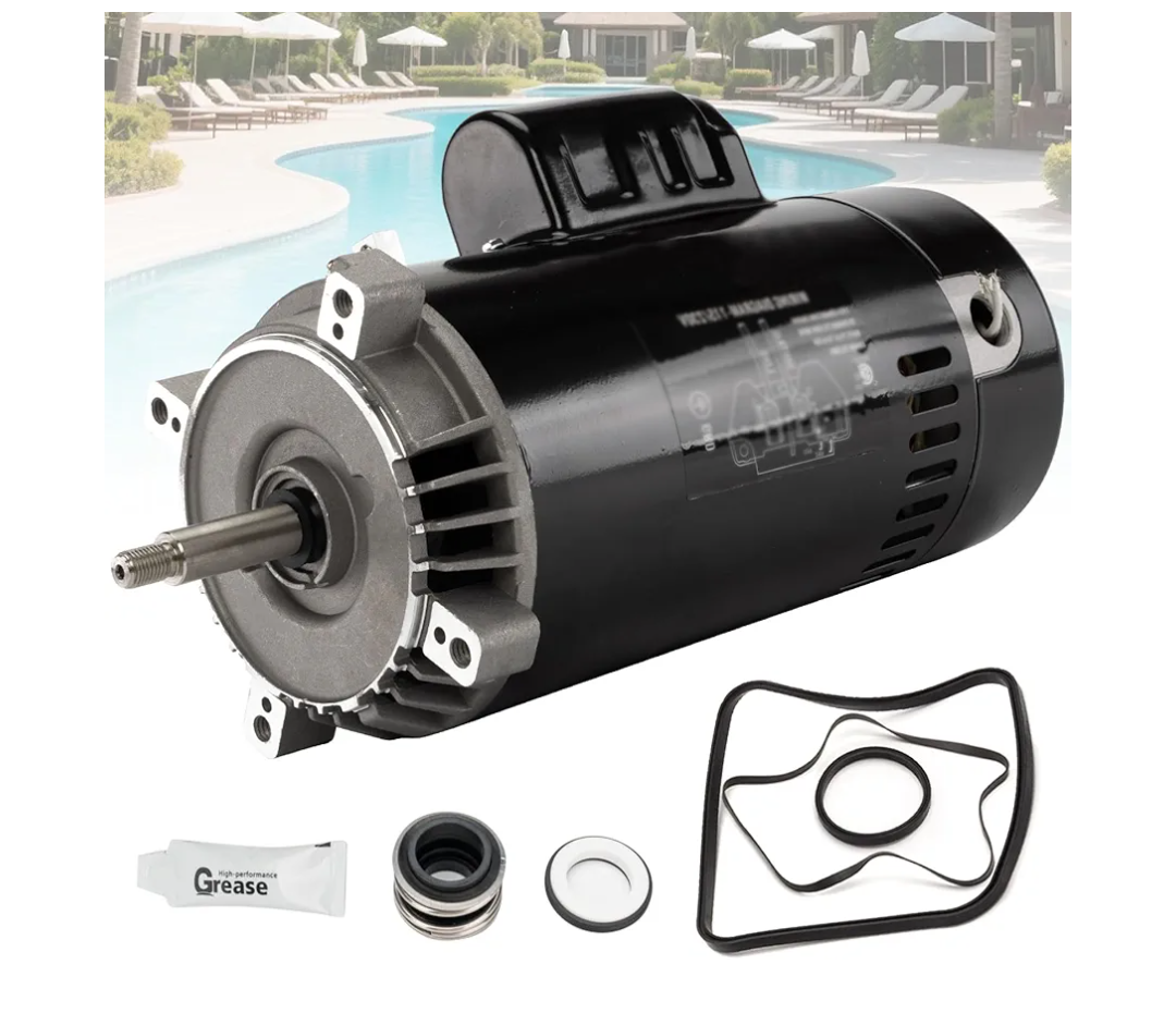 UST1152 Swimming Pool Pump Motor Kit 1.5HP, 115/230V Round Flange Pool Pump Motor Replacement for Hayward/Super Pump/Super II/Northstar and Jacuzzi Magnum Pumps