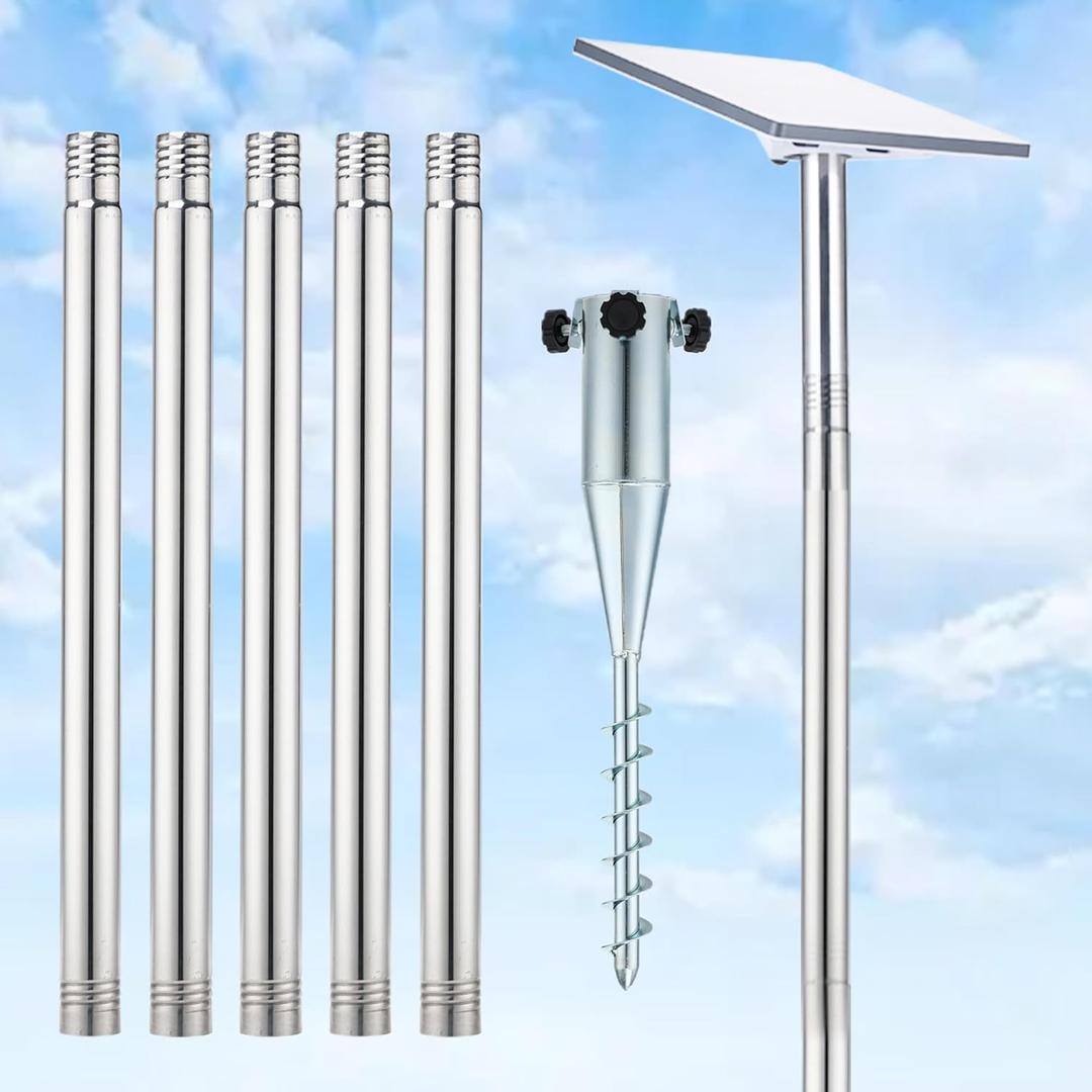 Starlink Mini Pole Mount Kit, Starlink Pole Mounting, 9ft Starlink Ground Features a Durable 1.5'' Diameter Pole with No Dig Ground Anchor, Suitable for Starlink V4 (Mini Mount)