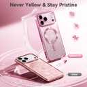 Glitter for iPhone 17 Pro Max Case with Eye-catching Integrated Lens Protection, [Sparkly Bling Back Panel] [Seamless Work with Magsafe] Cute Women Girly Magnetic Case for iPhone 17 Pro Max 6.9" Pink