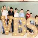 Aurelema Vbs 2026 Decorations 4ft Marquee Light up Letters with Hot Glue Gun for Vacation Bible School Christian Illumination Theme Party Church Events Decorations