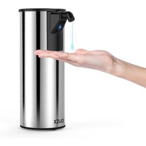 Automatic Soap Dispenser Touchless 11.8oz 4-Level Adjustment Auto Hand Soap Dispenser Stainless Steel Battery Operated for Bathroom Kitchen Hotel