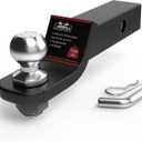 2-5/16 Inch Ball Trailer Hitch 2 in Drop Receiver Hitch with 2 in Shank & Hitch Pin for Truck Towing Ball Mount, 7,500 LBS GTW, Black